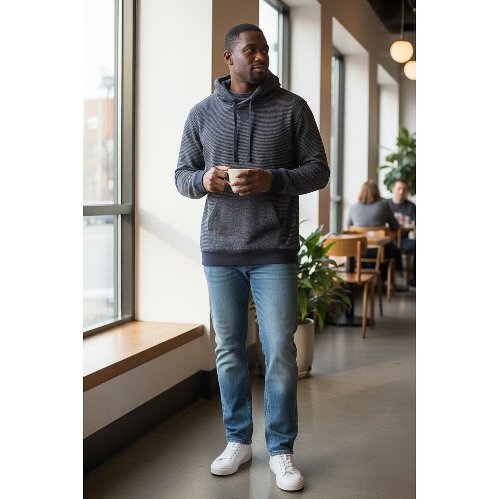 Banana Republic striped navy‎ blue hoodie size M